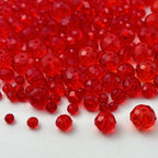 600pcs Crystal Glass Beads 3mm 4mm 6mm 8mm 10mm Rondelle Faceted Crystal Beads Spacer Beads for Necklace Bracelet Earrings DIY Jewelry Crafts Making Supplies(Red) - color: Red