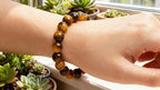 Handmade 8mm Beaded Bracelets For Men Protection Bracelet For Women Chakra Feng Shui Stretchy Handmade Lucky Money Stretchy Crystal Bracelets Best Gifts - color: Simulated Tigers eye