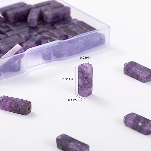 Natural Amethyst Rectangle Tube Beads 4x13mm 38cm/str Loose Semi Gemstone Stone Beads for Making Bracelets Necklace Earrings - color: Amethyst, size: 4x13mm Rectangle
