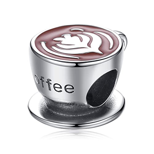 S925 Bead Dangle Charms for Bracelets Necklaces, Compatible with Pandora, Jewelry Making - style: Cup of Coffee Charm