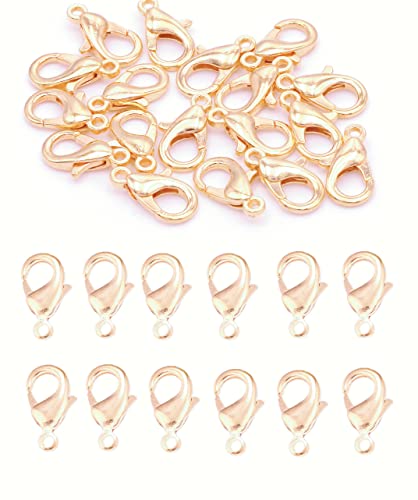 MSCFTFB 300 Pieces Mini Lobster Clasps Metal Lobster Claw Clips Fastener Hooks for Bracelet Necklace Choker Jewelry Making Findings DIY Keychain Bag Phone Dangle Charms (6x12mm,Champagne Gold) - color: Kc Gold