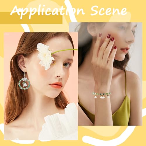 SUNNYCLUE 1 Box 120Pcs Lily Flower Charm White Lily Charms Acrylic Small Spring Floral Bell Leaves Lilies of The Valley Pendant Charm for Jewelry Making Charms Pendants Necklaces Supplies DIY Crafts - style: Chic