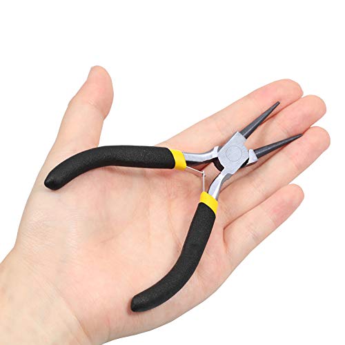 Mini Round Nose Pliers for Jewelry Making Smooth Jaw 5 Inch Wire Looping Pliers Wire Bending Pliers Jewelry Making Tool Precision Handcraft DIY Hand Tool for Wire Looping Wrapping Beading - size: Round Nose