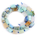 GEM-Inside 28Pcs 8x12mm Natural Blue Chrysocolla Stone Gemstone Faceted Freeform Tube Column Chakra Beads for Jewelry Making Full 15" Strand Power Energy Healing - color: Blue Chrysocolla