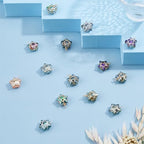 SUPERFINDINGS 40Pcs Wire Wrapped Star Pendants AB Color Electroplate Glass Charms Mixed Color Crystal Dangle Charms for Earring Bracelet Necklace Jewelry Making - color: Gold+Silver