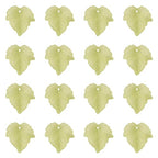 Crafans 100Pcs Frosted Acrylic Leaf Charms 24x22.5x3mm Transparent Plant Pendants Clear Autumn Maple Leaves Beads Charms for Jewelry Making (Lime Green) - color: Lime Green