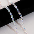 1000PCS 4mm Round Crystal Glass Beads Faceted Spacer Beads Bulk for Jewelry Making Bracelets Necklace Earring Pendants Craft (White) - color: White AB, size: 4mm