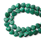 10mm Natural Malachite Stone Beads Heart Shape DIY Loose Gemstone Energy Healing Crystal Charms for Jewelry Making Handmade - color: Malachite