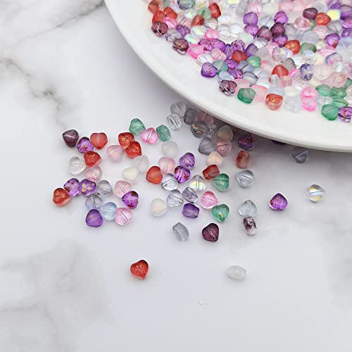 INSPIRELLE 100pcs Heart Crystal Glass Spacer Beads for Jewelry Bracelet Necklace Making, 6mm - color: Mini Hearts