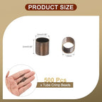 uxcell 500 Pcs Tube Crimp Beads, 2x2mm Copper Crimp Beads End Stopper Beads Tiny Loose Spacer Beads for Earrings Necklaces Bracelets Pendant DIY Crafts, Dark Bronze - color: Dark Bronze, size: 1.6 mm