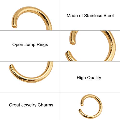 DanLingJewelry 200 pcs 304 Stainless Steel 21 Gauge Open Jump Rings 6mm for Jewelry Making Connectors Jewelry Finding Golden Color - color: 200 pcs - ф6mm δ 0.8mm - Golden