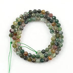 Song Xi 120pcs 3mm Natural Indian Agate Gemstone Beads Faceted Round Loose Stone Beads for Jewelry Making - color: Indian Agate, size: 2.8-3.3mm