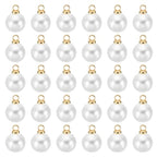 PATIKIL Pearl Charm, 100pcs Pearl Beads Faux Pearl Pendant Charm DIY for Jewelry Making Bracelets Earrings Necklace Crafts - color: Golden White, size: 8mm