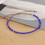 KELITCH Adjustable turquoise bead bracelet single color knitting friendship bracelet fashion jewelry daily wear gift (28 color selection) - color: Blue 04K