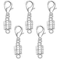 925 Silver Magnetic Necklace Clasp with Lobster Clasp,Magnetic Necklace Clasps and Closures for Bracelet Necklace Extender (5silvery) - color: 5silvery