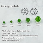 480pcs Crystal Glass Beads 3mm 4mm 6mm 8mm 10mm Round Faceted Glass Spacer Beads for Bracelets Necklace Earring DIY Jewelry Making Craft(Grass Green) - color: Grass Green
