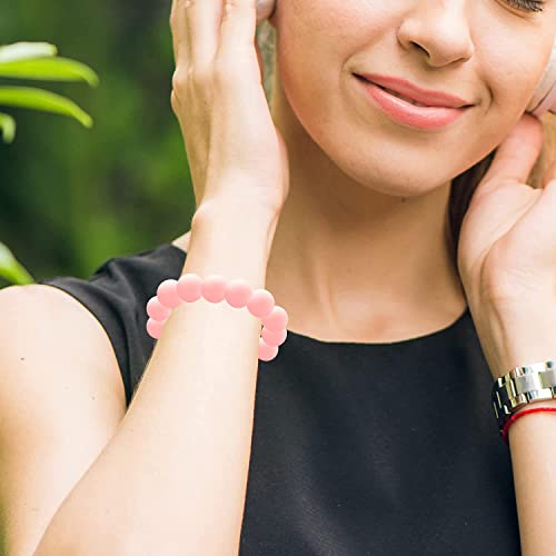 DIYOMR 100Pcs Round Silicone Beads - 15mm Pink, Ideal for Necklaces, Bracelets, Pens & Keychains - color: Pink, size: 15mm