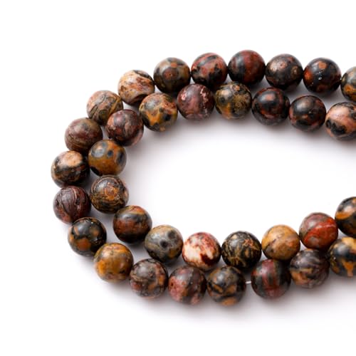 6mm 60pcs DIY Natural Leopard Skin Jasper Stone Beads Round Healing Crystal Gemstone Loose Beads for Jewelry Making Handmade Bracelet Necklace - color: Leopard Skin Jasper, size: 6mm