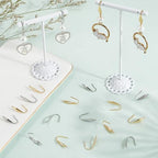 SUNNYCLUE 1 Box 80Pcs 4 Styles French Fish Hook Earring Findings Stainless Steel Ear Wire Hooks Metal 18K Gold Plated Silver Wide Earrings Hook Wires with Vertical Loop for Jewelry Making DIY Crafts - style: Teardrop 1