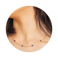 Dainty Gold Necklace for Women,Trendy 18k Gold Vermeil Sterling Silver Choker Necklace Thin Beaded Choker Necklaces Womens Simple Jewelry Gift for Valentines Day - color: September - Blue Sapphire