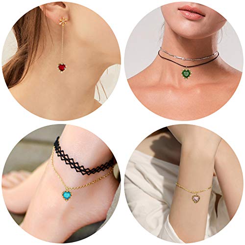 Crystal Zirconia Gold Plated Brass Charms for Jewelry Making Bracelet Necklace Earring Pendant Craft Supplies DIY Accessories - color: HeartA-Mix-5Pcs