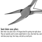 The Beadsmith Bent Chain Nose Pliers, 6.25 inches (159mm), Polished Steel Head with Elongated Handle & Double-leaf Spring - style: Bent Chain Nose