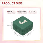 PATIKIL Travel Jewelry Case, J Initial Small Travel Jewelry Box Organizer Rings Earrings Storage Case Personalized Gifts for Women Girls Birthday Christmas Bridesmaid Gifts, Dark Green - style: J