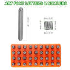 HARFINGTON 36pcs Metal Stamping Kit 5/32" (4mm) Steel Uppercase Letter and Number Punch Set (A-Z / 0-8 / "&" Symbol) Punch Press Tool with Case for Imprinting Metal Plastic Wood Leather - size: 5/32"