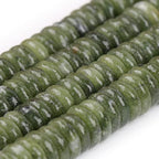 JOE FOREMAN 2x6mm Natural Light Green Canada Jadeite Jade Semi-Gemstone Heishi Disc Rondelle Spacer Beads for Jewelry Making Full 15" Strand Energy Stone Healing Power - color: Light Green Canada Jadeite Jade