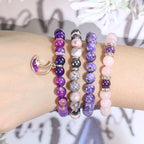 8mm Natural Amethyst Gemstone Round Loose Beads for Jewelry Making DIY Bracelets Necklace (45-48pcs/strand) - color: Amethyst, size: 8mm (15"/Strand)