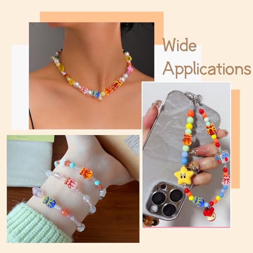 Stiesy Fukubukuro Glass Beads 12Pcs, 4 Colors Imitation Jade Good Luck Charm Beads Spacer for Jewelry Making, Bracelet Pendant DIY, Present Crafting - color: Fukubukuro-4 Color-12pcs
