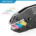 Plustool Crimping Tool for Heat Shrink Connectors AWG22-10, Ratcheting Wire Terminal Crimper - Crimping Pliers - Electrical Crimping Tool