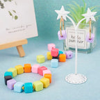 90Pcs 12mm Acrylic Cube Beads Plastic Square Candy Beads Colorful Loose Spacer Cube Bead for DIY Crafts Friendship Bracelet Earring Jewelry Making - color: Mixed Color-Cube