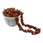 Red Jasper Pre Drilled Natural Crystals Crushed Chips Beads for Jewelry Making, DIY Handmade Healing Crystals (25 Inch Strand) - color: Red Jasper