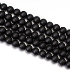 6mm Matte Black Onyx Stone Beads Natural Crystal Gemstone Round Loose Beads for DIY Jewelry Making 15"/Strand - color: Matte Black Onyx, size: 6mm