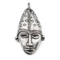 TheBeadChest Elongated African Silver Mask Pendant (50x90mm): Genuine West African Mask Design for DIY Jewelry & Necklaces - color: Silver, size: Large Elongated (50x90mm)