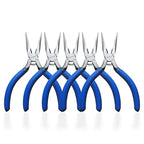 KAIHAOWIN Mini Needle Nose Pliers 5"-5 Pack KAIHAOWIN Small Long Nose Pliers with Wire Cutters, Spring Loaded Thin Needle Nose Pliers, Precision Pliers Set for Crafts/Jewelry Making/Tiny Project - size: 5x Needle Nose