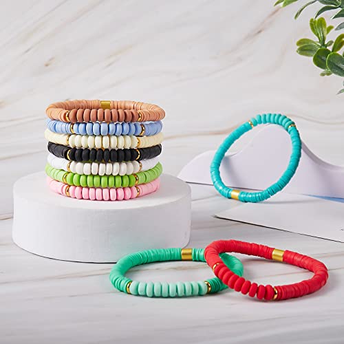 Ornaland Heishi Surfer Bracelets Set Polymer Clay Heishi Beads Stretch Bracelets Multi-Layer Stackable Friendship Bracelets Bohemia Summer Beach Jewelry for Women - color: Colorful-3