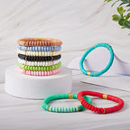 Ornaland Heishi Surfer Bracelets Set Polymer Clay Heishi Beads Stretch Bracelets Multi-Layer Stackable Friendship Bracelets Bohemia Summer Beach Jewelry for Women - color: Colorful-3