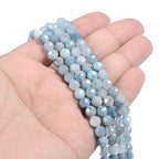 6mm Aquamarine Faceted Gemstone Round Loose Beads Strand 15.5-16" DIY Jewelry Making - color: Aquamarine