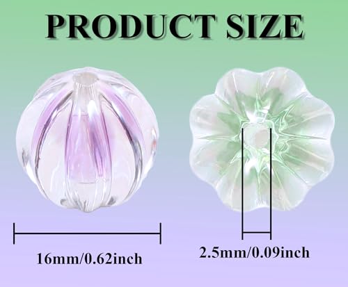 15Pcs Acrylic Beads 16mm Round Pumpkin Shaped Bead in Bead Fit for DIY Jewelry Bracelet Necklace Keychain Beadable Pens Mobile Phone Chain Making Cute (Round Pumpkin) - color: Round Pumpkin Bead in Bead