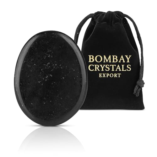 Black Tourmaline Worry Stone – Genuine Polished Palm & Thumb Crystal for Stress Relief, Grounding, Root Chakra Support & Travel Mindfulness Gift - color: Black Tourmaline
