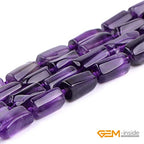 GEM-Inside 25Pcs 8x12mm Natural Amethyst Quartz Gemstone Faceted Freeform Tube Column Chakra Beads for Jewelry Making Full 15" Strand Power Energy Healing - color: Amethyst Quartz
