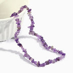 Raw Crystal Necklaces for Women 5-8mm Handmade Natural Stone Necklace Beaded Choker Necklace Healing Crystal Necklace Gemstone Necklace Raw Crystal Beaded Necklace for Her - style: Amethyst