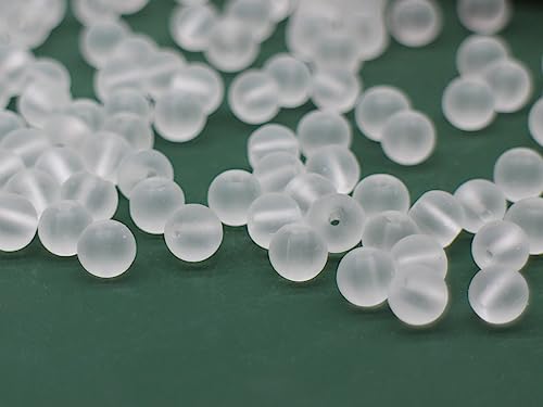 900PCS 6mm Matte White Frosted Round Glass Beads Bracelet Space Loose Smooth Beads for Jewelry Making, Earring, Necklaces, Keychains, Lanyards & Adult Crafting - size: 6mm White #360