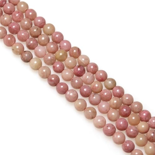 MJDCB 225pcs Natural Small Stone Beads 3mm Rhodonite Round Smooth Loose Gemstone Bead for Jewelry Making Bracelets Earrings Necklaces Accessories - color: Rhodonite