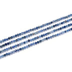 Adabele 15 Inch Natural Blue Kyanite Healing Gemstone 3mm (0.12 Inch) Tiny Small Faceted Round Loose Beads Stone Spacer (120-130pcs) for Craft Jewelry Making GK3-21 - color: Kyanite, size: 3mm (0.12") - 15 inch/1 strand