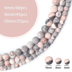 35pcs 10mm Natural Matte Pink Zebra Jasper Beads Energy Healing Crystal Round Loose Stone Beads for Jewelry Making, DIY Bracelets Necklaces - color: Matte Pink Zebra Jasper, size: 10mm