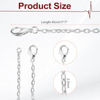 HARFINGTON 20 Pack 18 Inch Necklace Chains Bulk 2.5mm Gold and Silver Plated Cable Chains with Lobster Clasps for Jewelry Making - color: Gold and Silver, size: 18 Inch x 2.5mm