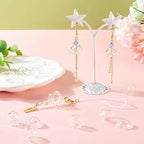 FASHEWELRY 12Pcs Clear Glass Wind Bell Beads Set Crystal Trumpet Flower Beads Caps Transparent Glass Fishing Beads Jellyfish Beads for Wind Chimes Earring Craft Jewelry Making - color: Clear-2 Styles